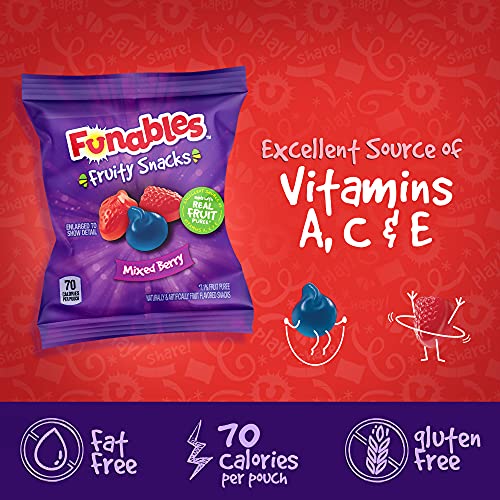 Fruity Funables: Mixed Berry Fruit Snacks, 40 Pouches