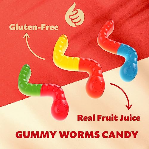 Real Fruit Juice Gummy Worms - 2-Pound Bag