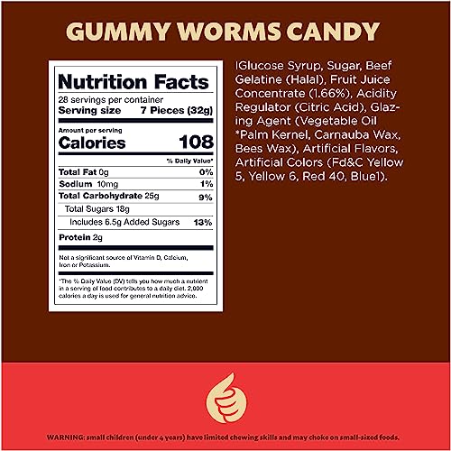 Real Fruit Juice Gummy Worms - 2-Pound Bag