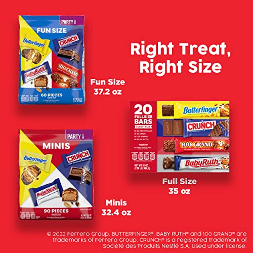 Assorted Fun Size Candy Bars - 60 Count Variety Pack