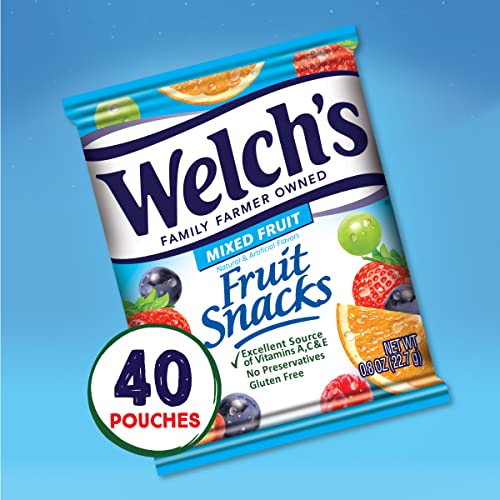 Welch's Mixed Fruit Snacks, Gluten Free, Pack of 40
