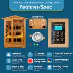 Xmatch 2-Person Outdoor Infrared Sauna with Bluetooth