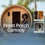 ALEKO 4-Person Cedar Barrel Sauna with Canopy