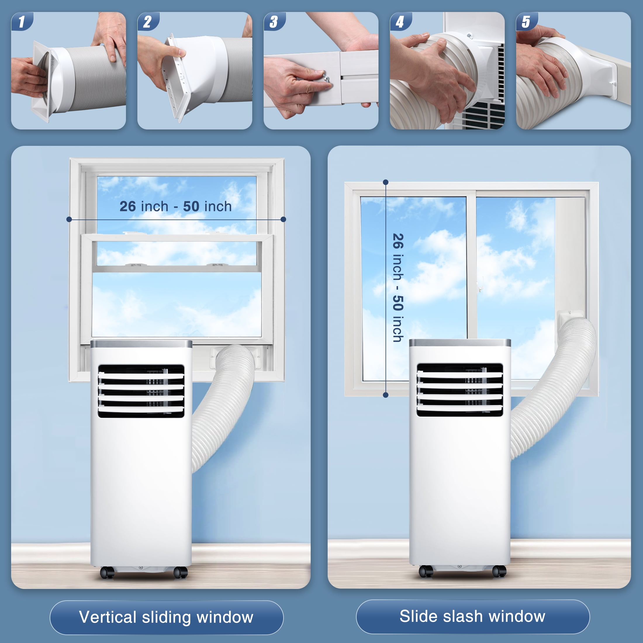 Auseo 5000BTU Portable Air Conditioner for 250 sq.ft