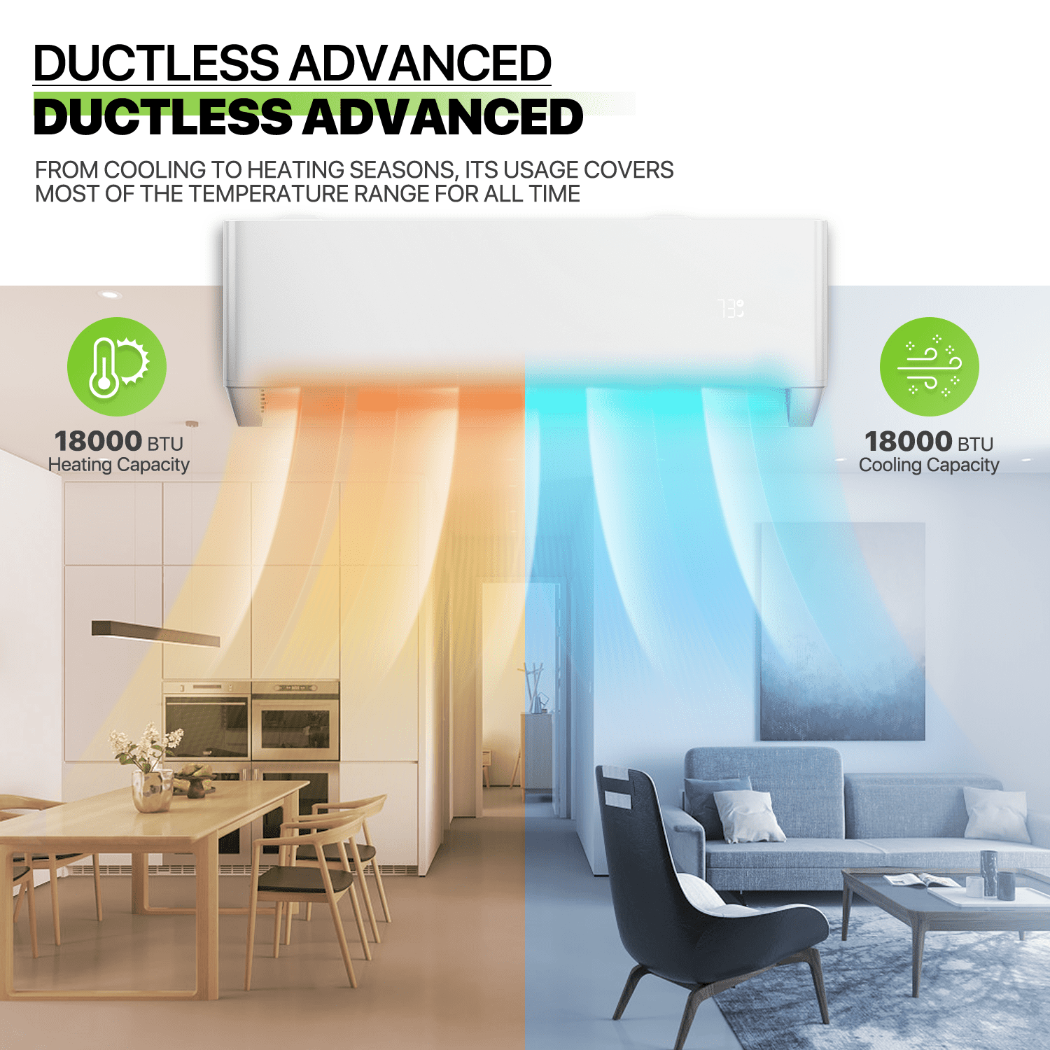 Magshion 18000 BTU Ductless Mini Split AC Unit