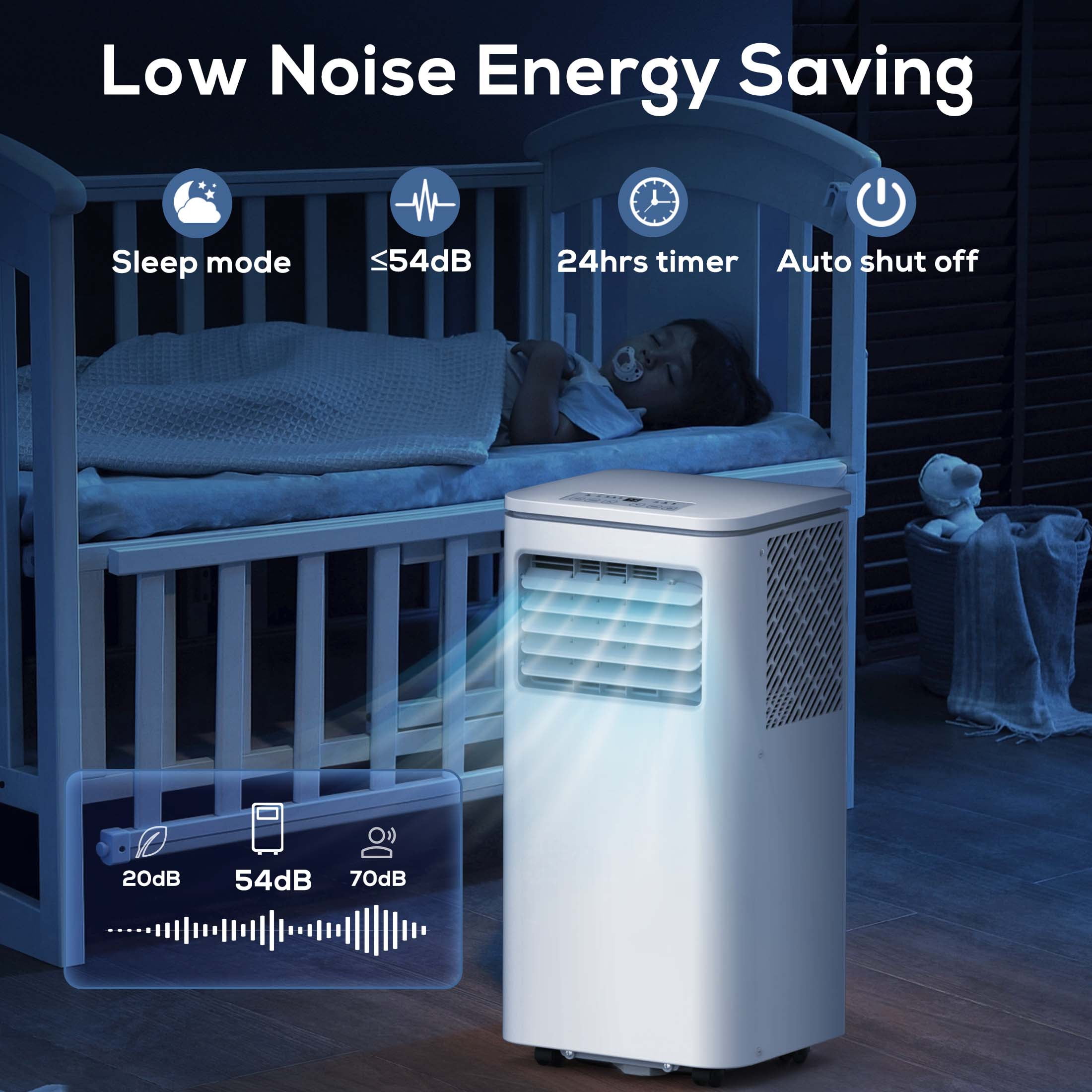 Auseo 5000BTU Portable Air Conditioner for 250 sq.ft