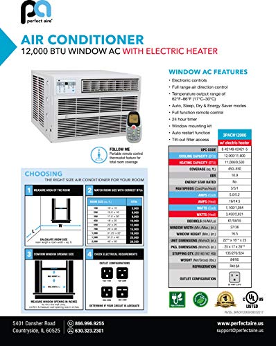 12,000 BTU Window A/C with Electric Heater