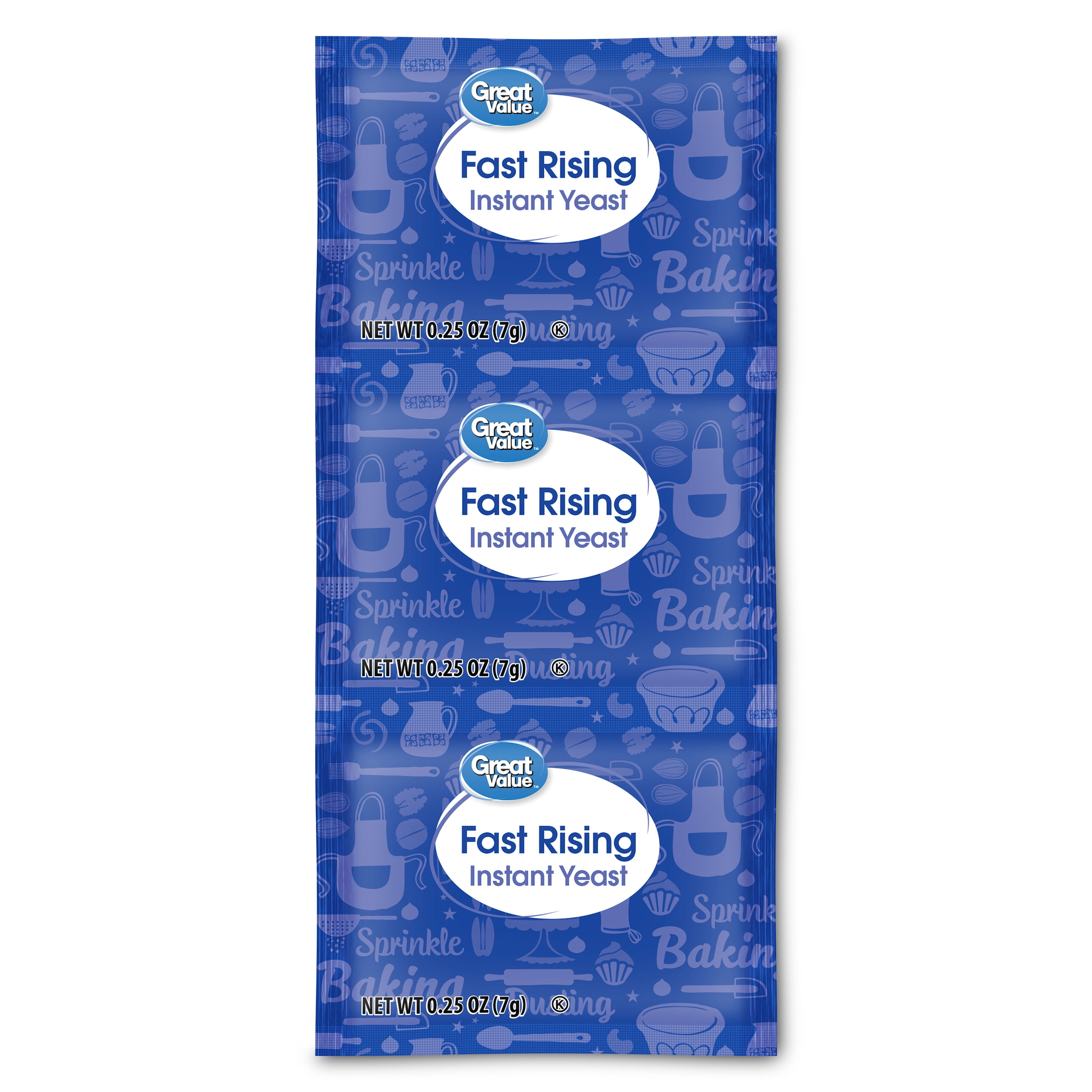 Great Value Fast Rising Instant Yeast, 0.25 oz, 3 Count