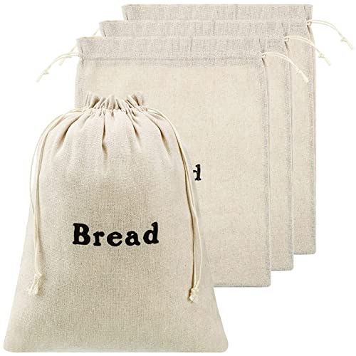 Large Reusable Linen Bread Bags - 3 Pack
