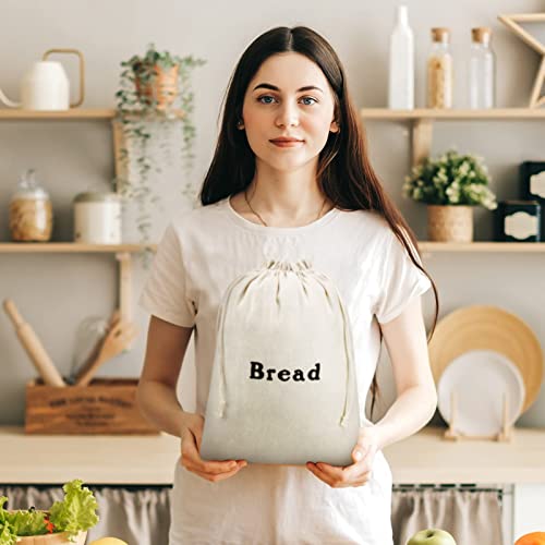 Large Reusable Linen Bread Bags - 3 Pack
