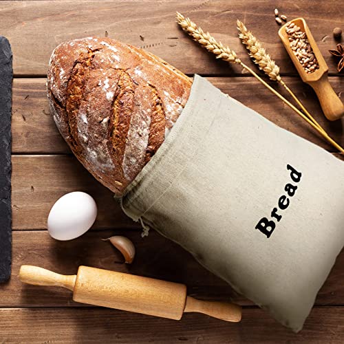 Large Reusable Linen Bread Bags - 3 Pack