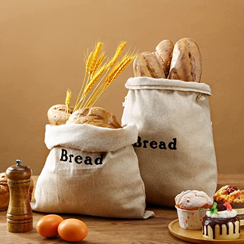 Large Reusable Linen Bread Bags - 3 Pack