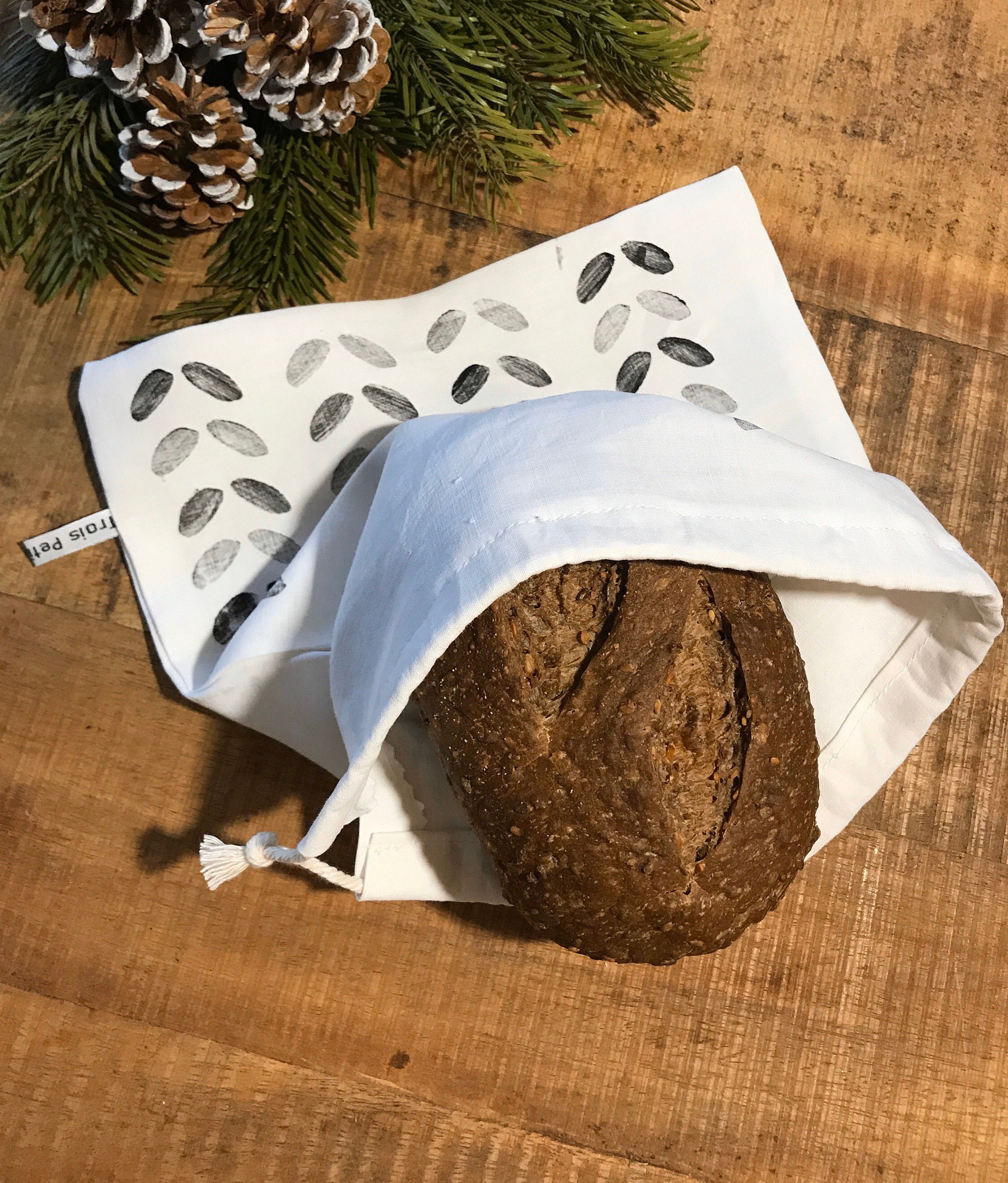 Linen Bread Bag for Fresh Baked Goodness
