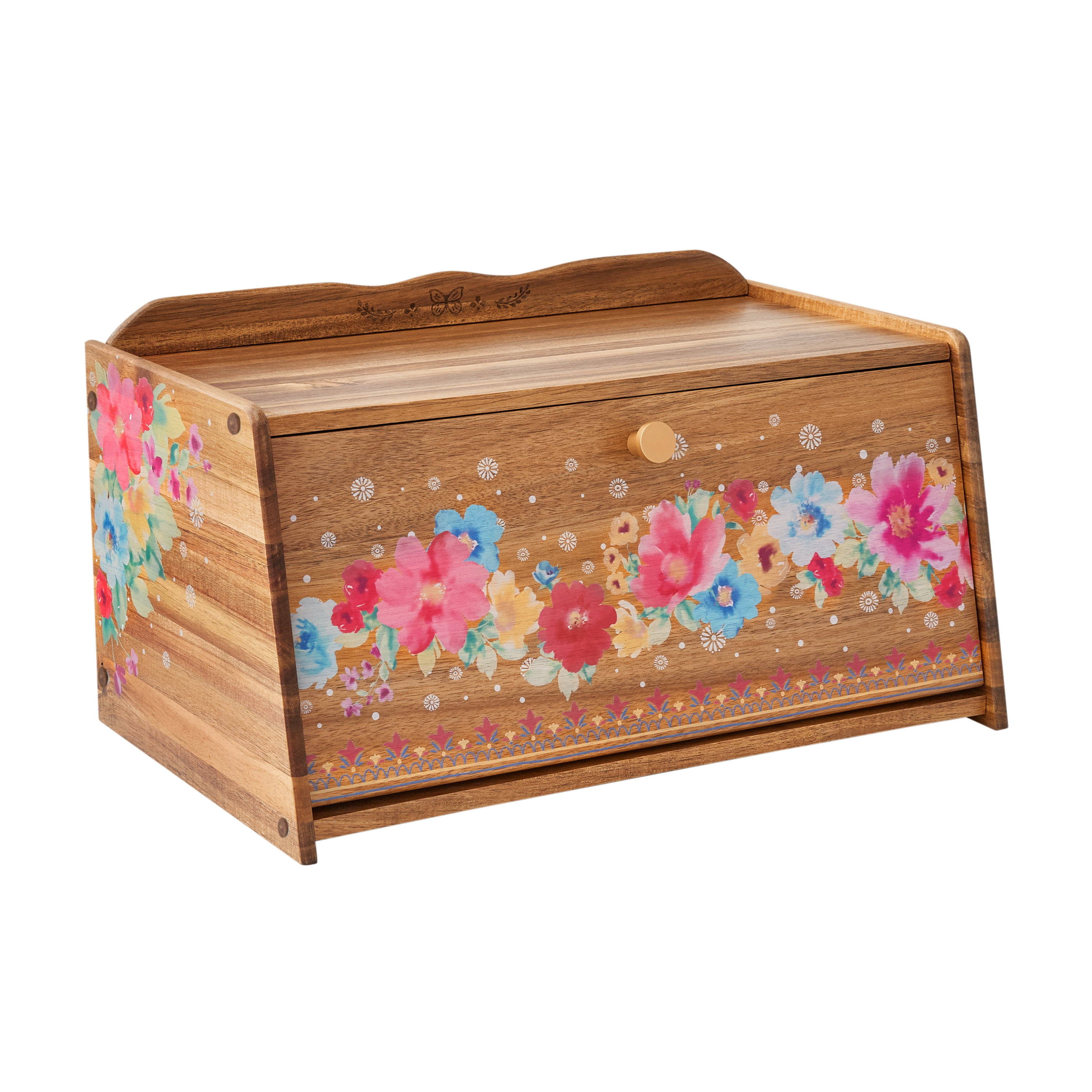 Pioneer Woman Brown Acacia Bread Box