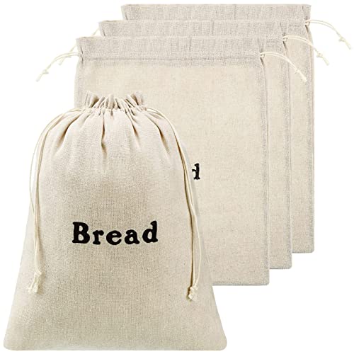 Large Reusable Linen Bread Bags - 3 Pack