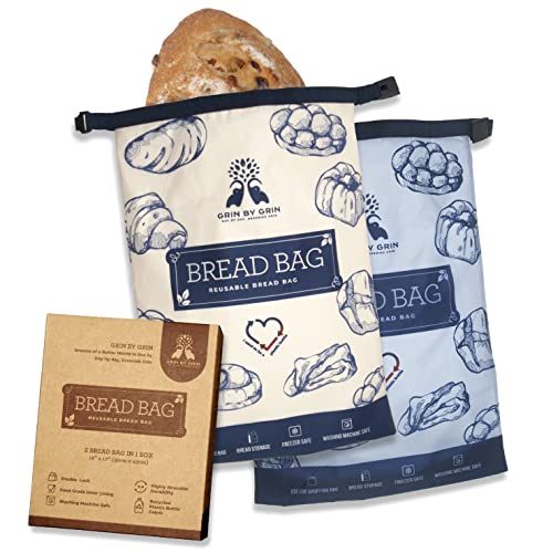 GRIN BY GRIN - 2 Reusable Bread Bags