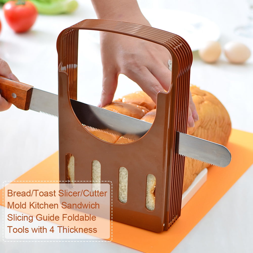 Foldable Bread Slicer with Adjustable Thickness Options