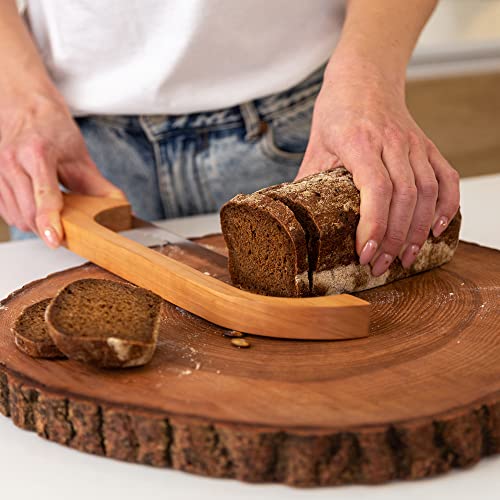 TYOARO Cherry Wood Bread Knife for Sourdough