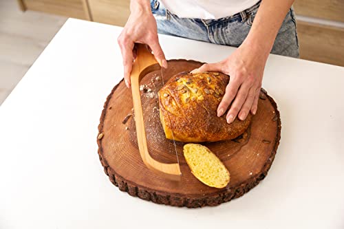 TYOARO Cherry Wood Bread Knife for Sourdough