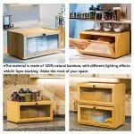 Stackable Bamboo Bread Bin with Clear Door