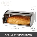 Stainless Steel Roll Top Bread Box for Kitchen