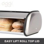 Stainless Steel Roll Top Bread Box for Kitchen