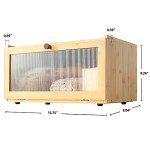 Stackable Bamboo Bread Bin with Clear Door