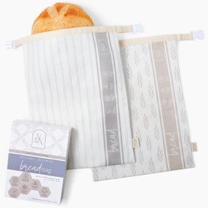 Reusable Cotton Beeswax Bread Bags - 2 Pack