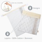 Reusable Cotton Beeswax Bread Bags - 2 Pack