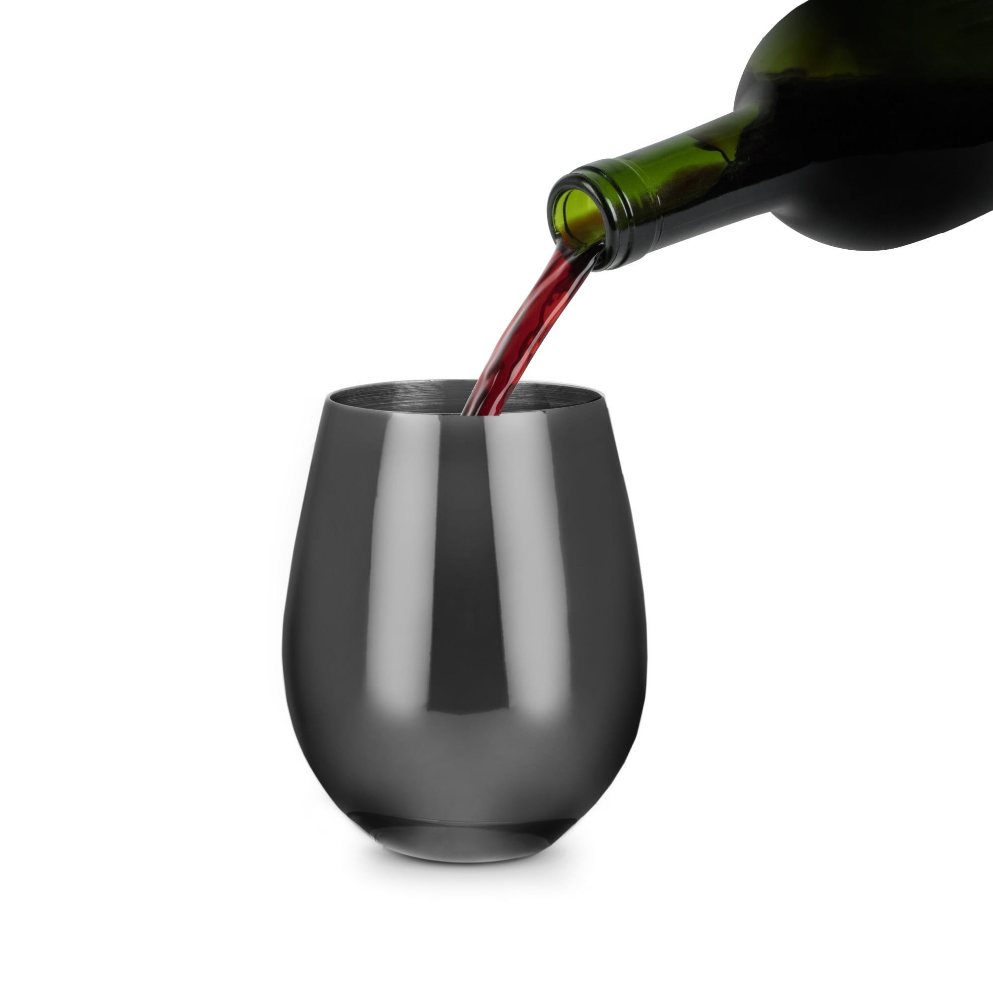 18 oz Gunmetal Stainless Steel Wine Glasses