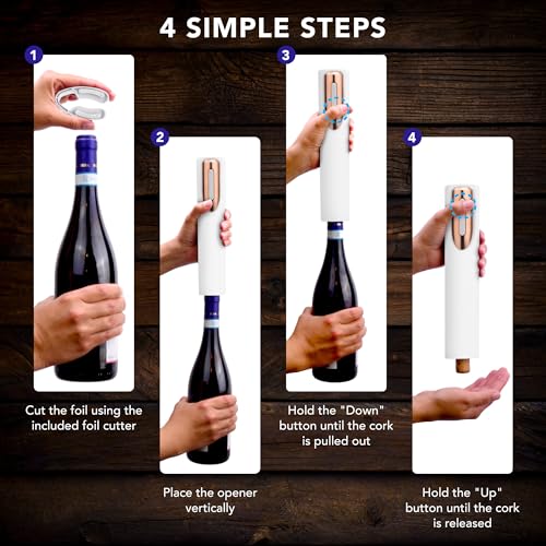 Electric Wine Opener with Charging Base & Foil Cutter