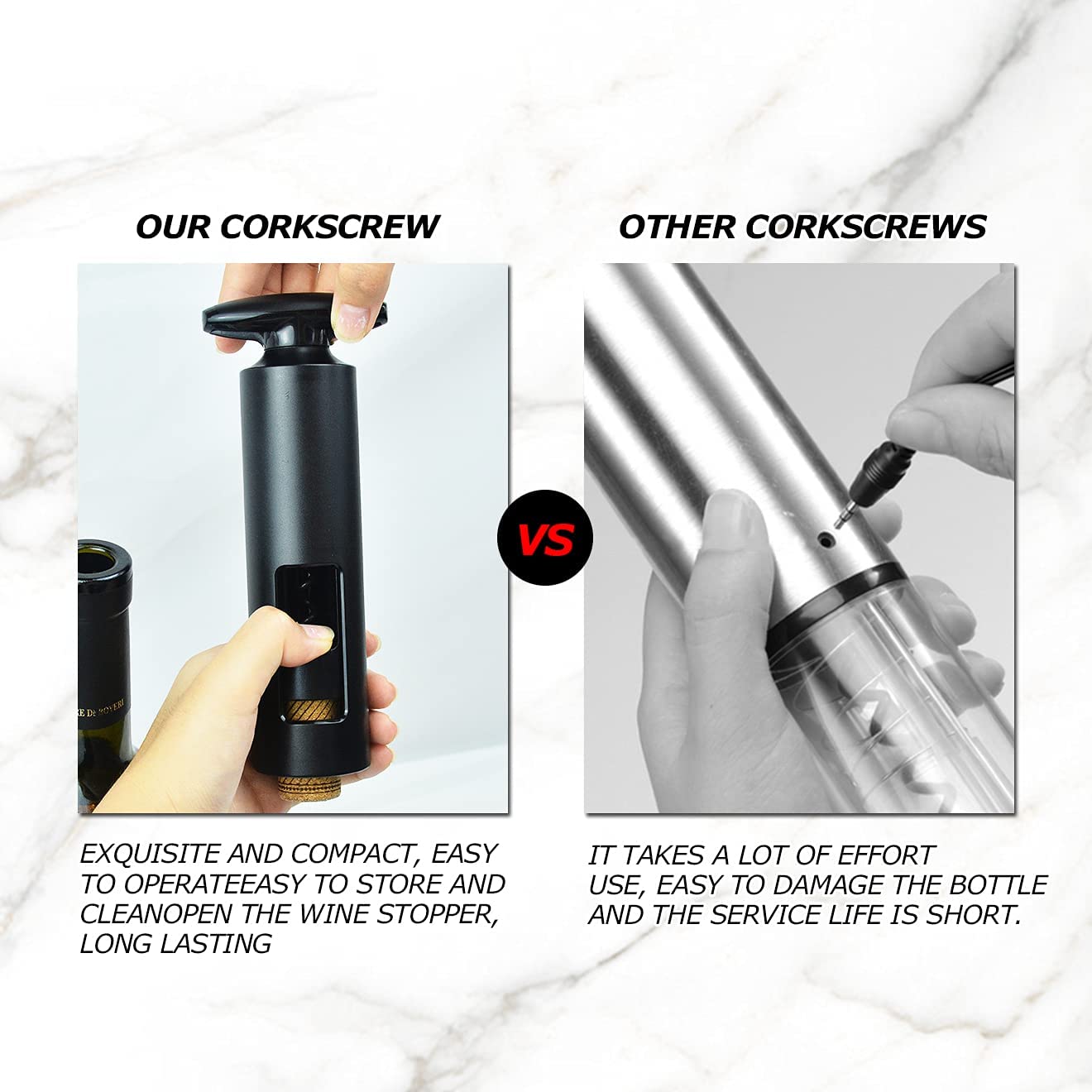 JOJOIN Manual Wine Opener with Foil Cutter