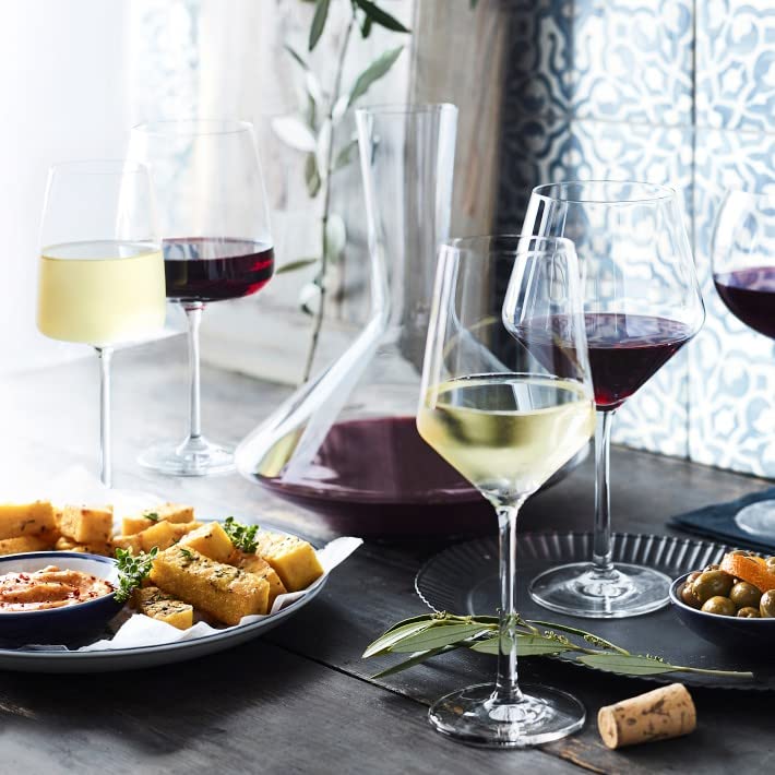 Set of 4 Crystal Red Wine Glasses