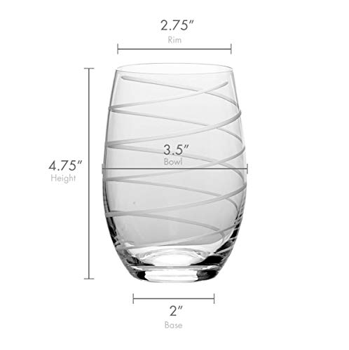 Mikasa Stainless Steel Stemless Wine Glasses - Silver