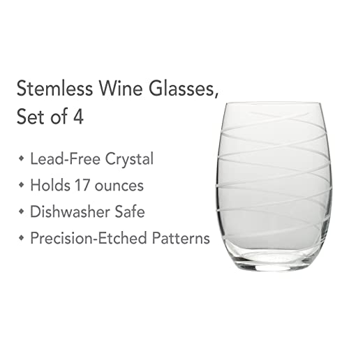 Mikasa Stainless Steel Stemless Wine Glasses - Silver