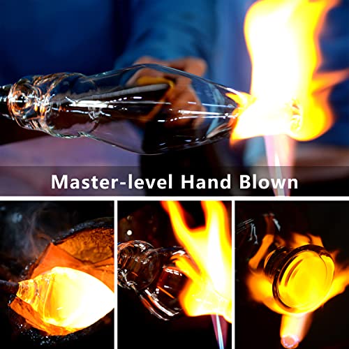 Set of 6 Hand Blown Champagne Flutes