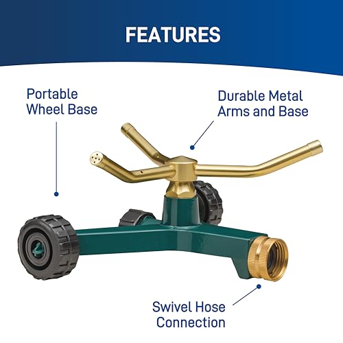 Metal Sprinkler with Wheel Base - 3 Arms