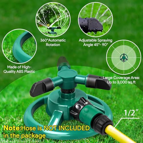 Adjustable 360-Degree Garden Sprinkler for Lawns