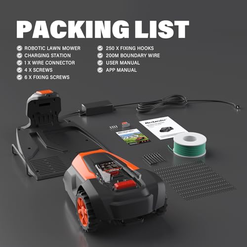 MAXLANDER Robot Mower, APP Controlled, Self-Charging, Bluetooth/Wi-Fi Connected