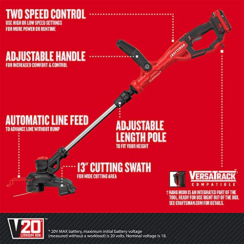 CORDLESS CRAFTSMAN V20 WEEDWACKER String Trimmer & Edger