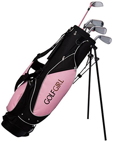 Golf Girl Junior Club Set for Kids Ages 8-12 RH w/Pink Stand Bag by Golf Outlets of America, Inc.