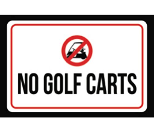 Aluminum Metal Private Property No Golf Carts Print Red White Black Poster Symbol Picture Notice Business Golfing Outdoor Grass Sign from iCandy Products Inc