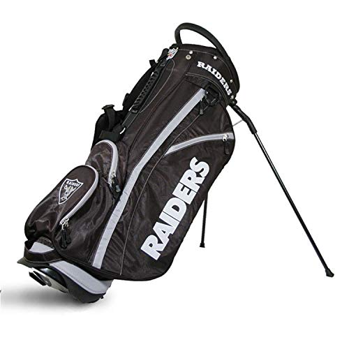 Team Golf NFL Oakland Raiders Fairway Golf Stand Bag, Lightweight, 14-way Top, Spring Action Stand, Insulated Cooler Pocket, Padded Strap, Umbrella Holder & Removable Rain Hood