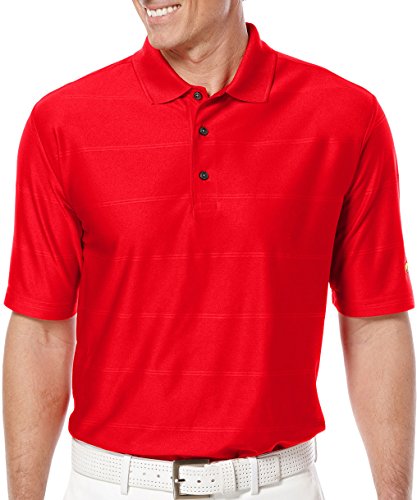 Jack Nicklaus Men's Golf Performance Scale Ottoman Solid Short Sleeve Polo Shirt, Tango Red, X-Large