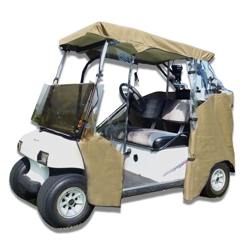 3 Sided Drivable Golf Cart Enclosure with Zippered door, fits E Z GO, Club Car and Yamaha G model by bondvast