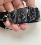 Victorian Whitby Jet Thistle and Orchid Bracelet