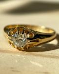 Victorian Diamond Solitaire Ring in 18ct Gold