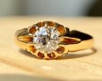 Victorian Diamond Solitaire Ring in 18ct Gold