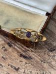 Art Nouveau Rolled Gold Brooch with Purple Rhinestones