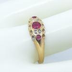 Victorian 18ct Gold Ruby Diamond Ring Size P